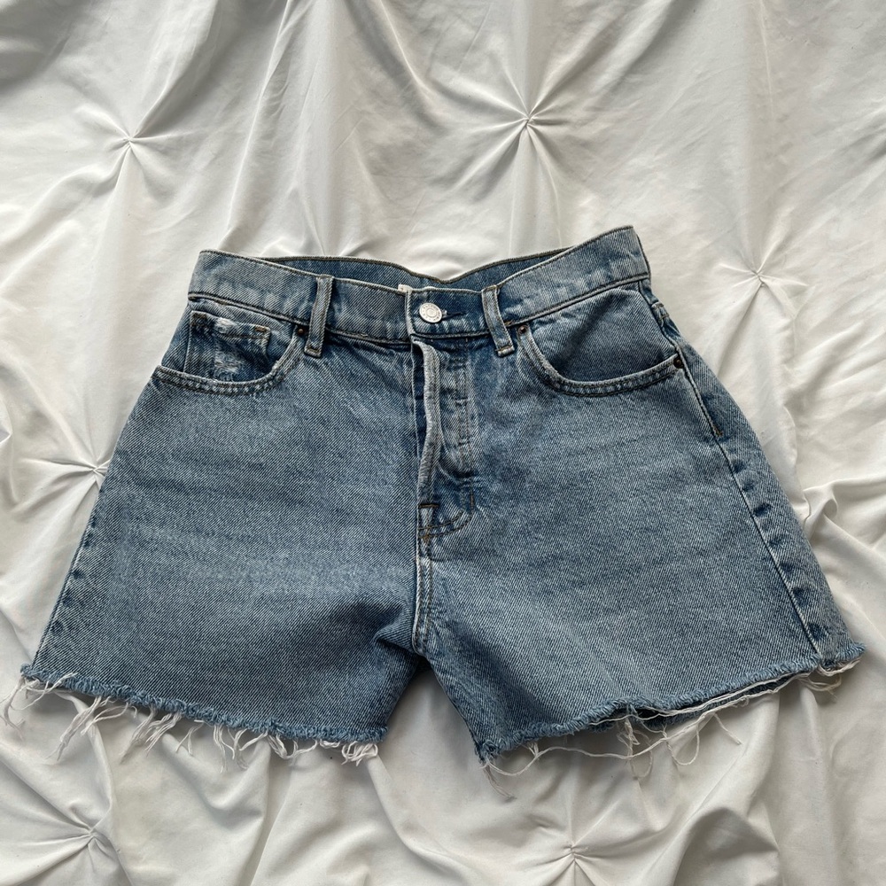 PacSun Blue Jean Shorts with Frayed Hem
